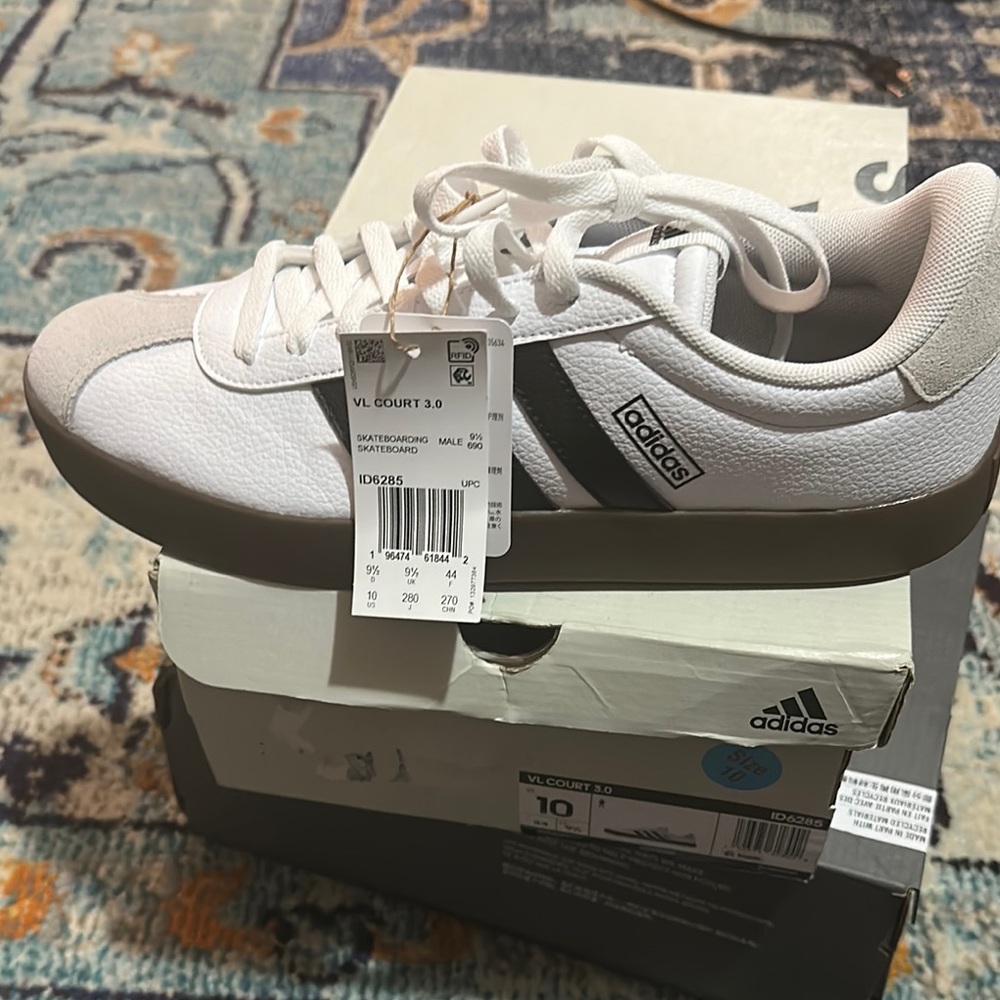 Adidas VL Court 3.0 White and Black Sneakers